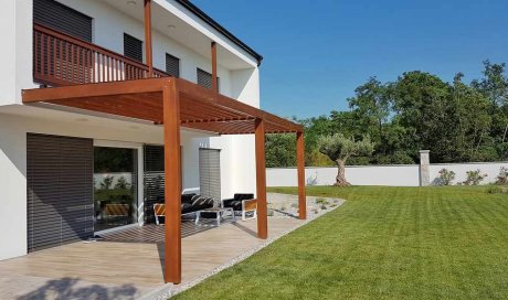 Pergola bois adossée - L’Arbresle - SARL RAFFIN